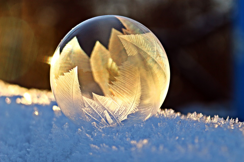 soap bubble in winter